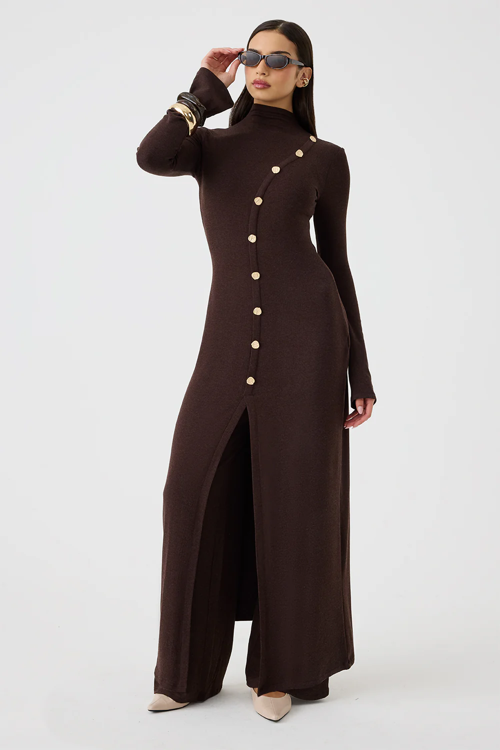 Diagonal Button Dress - Image 5