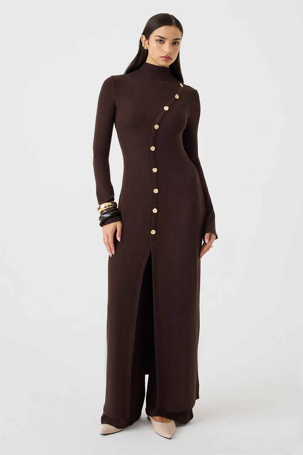 Diagonal Button Dress - Image 6