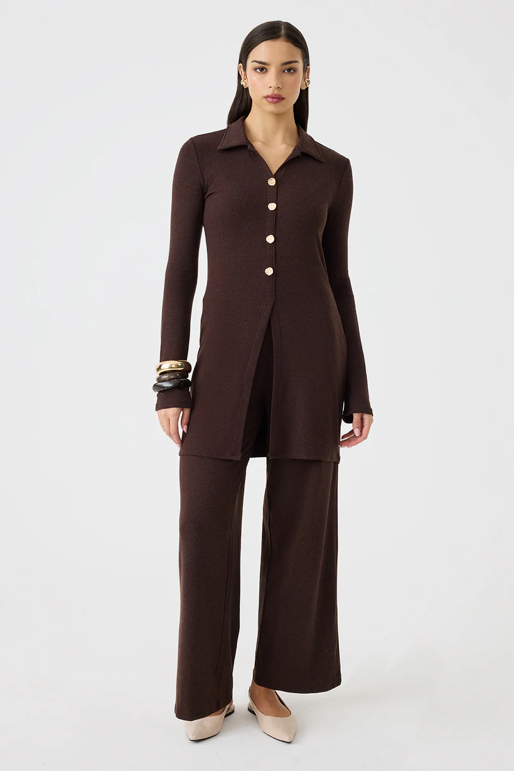 Ribbed Collar Top - Image 5
