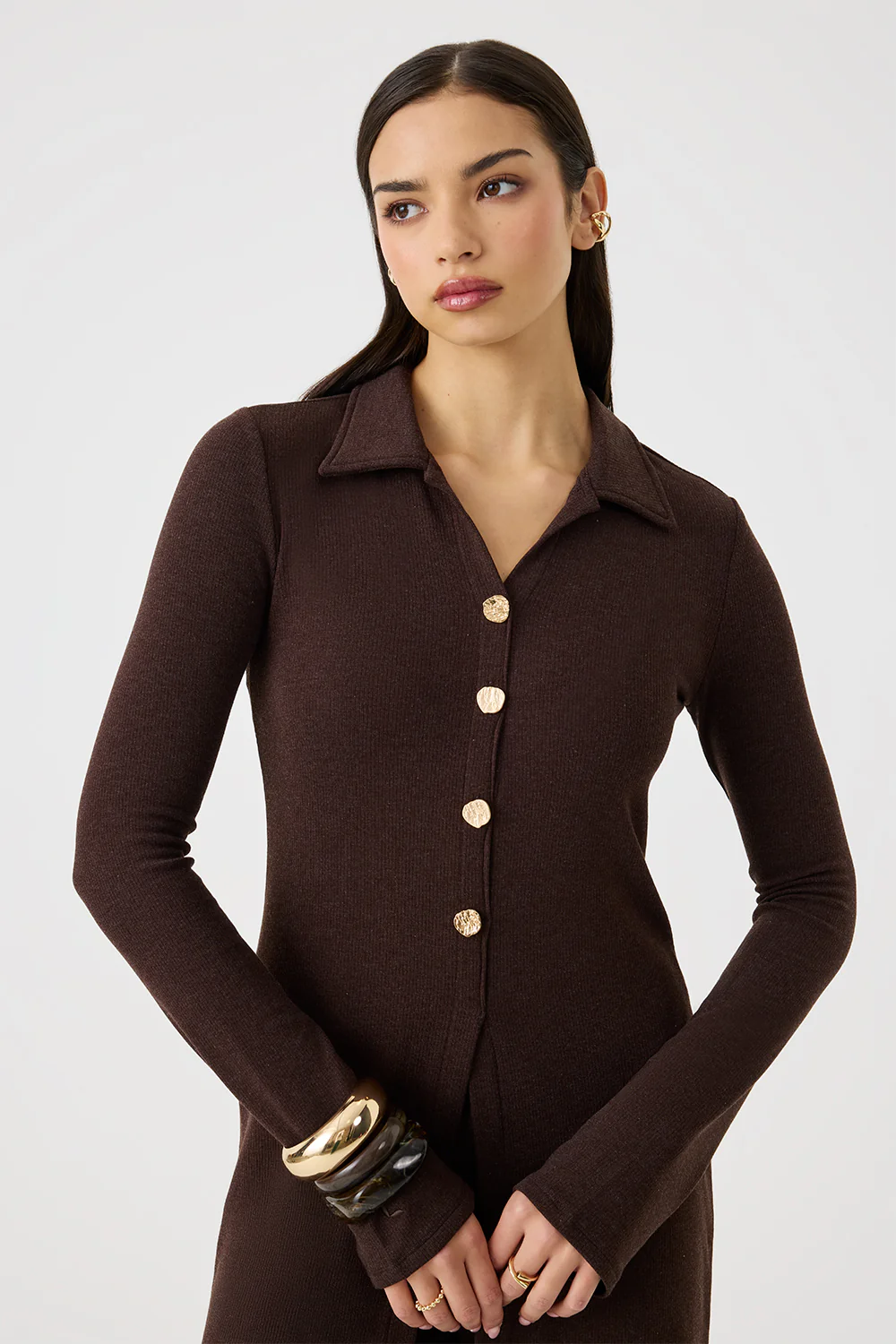 Ribbed Collar Top - Image 6