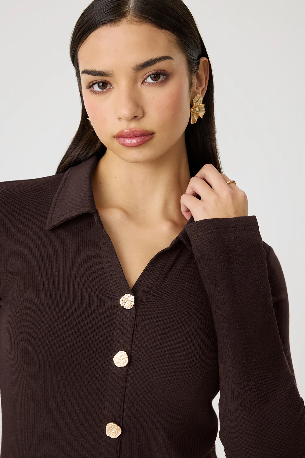Ribbed Collar Top - Image 7
